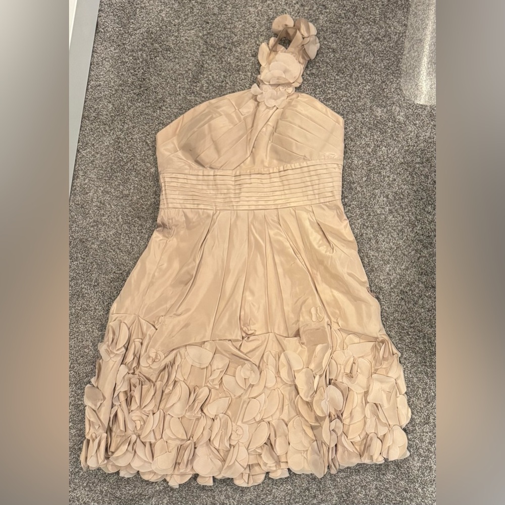 BCBGMaxAzria Beige Halter Dress